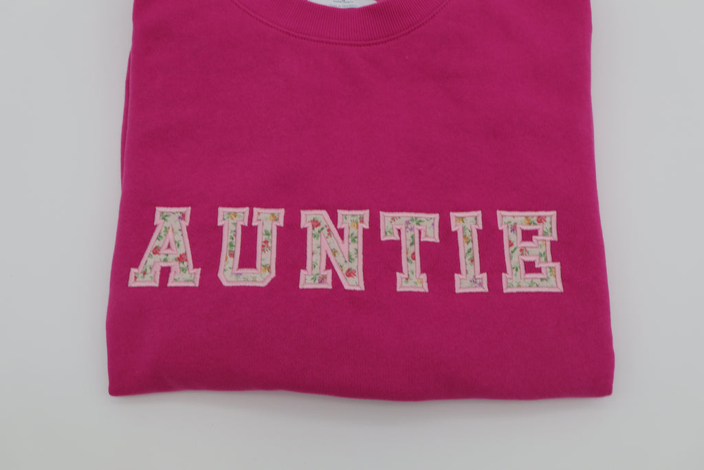 Applique Auntie/Grandma/ Grandpa sweatshirt